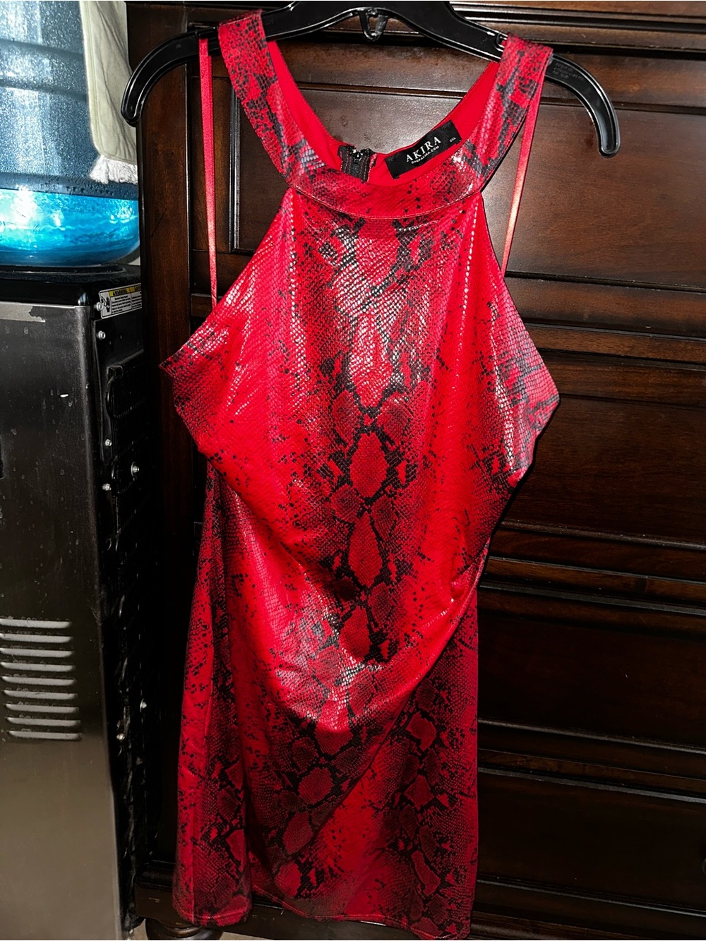 Akira red and black snakeskin dress plus size 3X